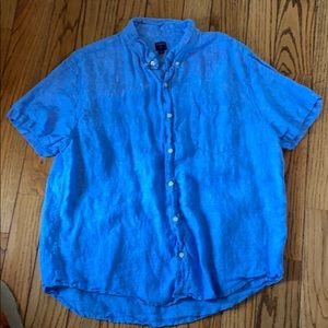 Men’s J Crew linen short sleeve button down